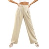 Womens High Waisted Pleated Wide Leg Pants with Pockets Dress Pants - 3 of 4