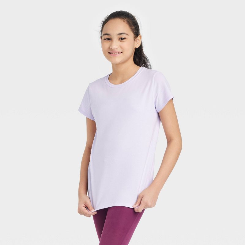 Girls&#39; 2pk Core Short Sleeve T-Shirt - All In Motion™, 3 of 5