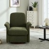 Linen Swivel Barrel Accent Chair with Solid Wood Base,Modern Armchair for Reading or Living Room–The Pop Home - 2 of 4