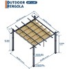 GOCAPTAIN Patio Pergola - Metal Outdoor Sun Shade Canopy with Retractable Roof for Garden Porch Backyard - 2 of 4