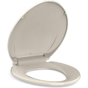 Slow-Close Toilet Seat, Quiet Polypropylene (PP) Toilet Lid with Secure Hinges, Easy to Install & Clean - 1 of 4
