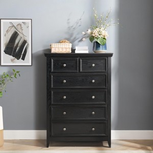 NicBex Farmhouse Bedroom Dresser,White/Black Dressers Made of Sturdy Wood ,Chest of Drawers for Living Room,Dining Room,Hallway,Office - 1 of 4