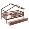 Full/Twin Size Wooden House Bed with Two Drawers 4L - ModernLuxe - 4 of 4