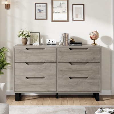 Tall 6-Drawer Dresser, Freestanding Vertical Storage Cabinet for Bedroom, Closet, Living Room, Hallway, or Entryway