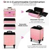 Byootique Rolling Makeup Train Case 4in1 Cosmetic Organizer Travel Case with Detachable Removable Wheels for Makeup Artist Trave Nail, Mermaid Pink - 2 of 4