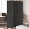 vidaXL Room Divider 4-Panel Black - Solid Paulownia Wood Screen, Hinged Folding Privacy Partition for Bedroom/Living Room/Office, Indoor Use Only - 2 of 4
