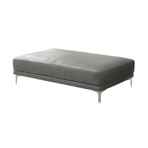 Royal Hampton Ottoman with Sleek Metal Feet, Gray - 1 of 4