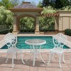 CLIHOME 3-Piece Patio Cast Aluminum Bistro Table and Chairs Set - 2 of 4