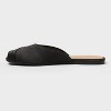 Women's Trina Satin Peep Toe Mule Flats - A New Day™ Black - 2 of 4