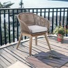 HomeRoots 27" Gray and Natural Wood Solid Wood Outdoor Dining Chair with Gray Cushion - 2 of 4