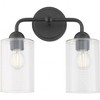 Quorum Lighting Charlotte 2 - Light Vanity in  Matte Black - 3 of 4