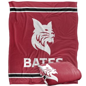 Bates College Primary Logo Stripes Silky 50x60 Blanket, 1 Sided - 1 of 4