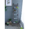 Rustic Foldable Ladder Planter – 5-Bucket Vertical Garden Stand with Galvanized Pots & Fir Wood Frame, Farmhouse Outdoor Décor - 4 of 4