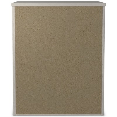 White Transitional 2-Drawer Nightstand with Pewter Handles