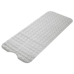 Non Slip Bathtub And Shower Mats 40x16 Extra Long Bath Tub Mat With Suction Cups & Drain Holes - Lux Decor Collection - 1 of 4