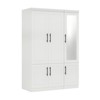 Keloyid White Wood 47.25 in. Armoire with 6 Doors - 2 of 4