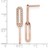Chisel Stainless Steel Polished Rose IP-plated with Crystal Interlocked Dangle Earrings - 4 of 4