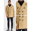 Lars Amadeus Men's Solid Formal Notch Lapel Double-Breasted Pea Coat - 4 of 4