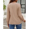 Women's Round Neck Top Puff Sleeve Casual Long Sleeve Tshirt Top Blouse - 4 of 4