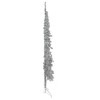 vidaXL 7ft Slim Artificial Half Christmas Tree with Stand - Space Saving Silver PVC Xmas Tree for Modern Home Decor - 2 of 4