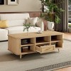 ORRD Mid-Century Modern Coffee Table with Tambour Doors - Walnut 6-Compartment Storage Table for Living Room - 3 of 4