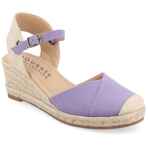 Journee Collection Womens Ashlyn Tru Comfort Foam Wedge Heel Espadrille  Sandals Purple 5.5 : Target