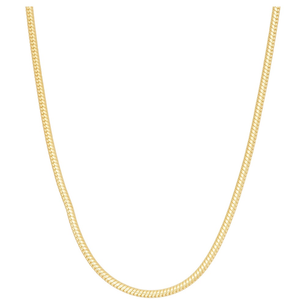Photos - Pendant / Choker Necklace Tiara Gold Over Silver 18" Round Snake Chain Necklace