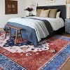 Washable Traditional Area Rug, Thin Foldable Distressed Floral Non-Slip Carpet for Bedroom Living Room Kitchen - 4 of 4