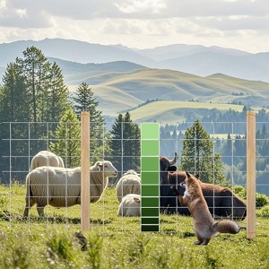 4FT x 164FT Heavy Zinc Coated Farm Fence | Galvanized Livestock Fencing for Goats, Cattle, Hogs | Gradient Mesh Design Stops Rabbits/Dogs - 1 of 4