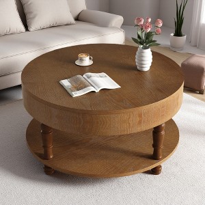 31.5" Modern Round Coffee Table with Hidden Storage - 1 of 4