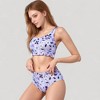 Anna-Kaci Swim Women's Floral Print Ruffle Trim Bikini Set with Scoop Neck Crop Top and High Waist Bottom - 3 of 4