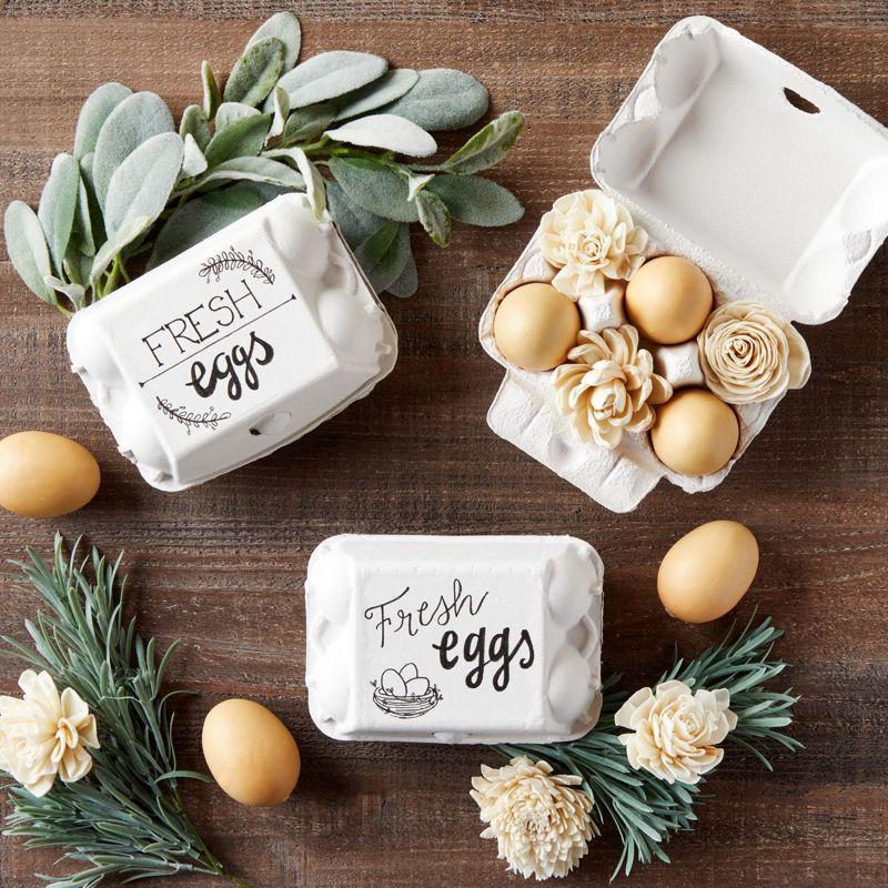 Juvale 20 Pack, 6 Count Empty Egg Cartons for Chicken Eggs, 1/2 Dozen Cartons, half dozen egg holder, White, 2 of 10