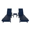 WestinTrends Ashore 2pcs Modern Poly Reclining Chaise Lounge With Wheels plus 1pc side table - 3 of 4