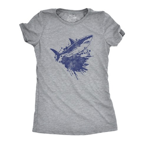 Womens Shark Ink Splatter T Shirt Funny Awesome Shark Week Lovers Tee For Ladies - Crazy Dog Women's T Shirt - image 1 of 4