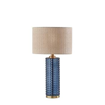 Glass Delilah Table Lamp Antique Brass/Blue - Adesso