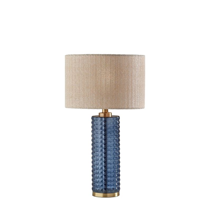 Glass Delilah Table Lamp Antique Brass/Blue - Adesso, 1 of 7