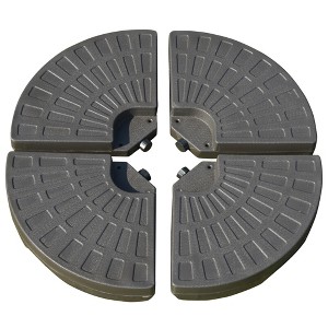 Outsunny 4 Pieces Cantilever Patio Umbrella Base, Fan Shaped Umbrella Weight w/ Built-In Handles & Rugged Material, Coffee - 1 of 4