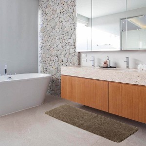 Evideco French Home Goods Ultra-Soft Microfiber Bath Mat Runner - Non-Slip, Machine Washable - Perfect for Double Sinks & Bathrooms - 1 of 4