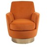 CAVINAS Swivel Barrel Chair with Gold Base,360° Rotating Accent Chair,Reading Chairs for Living Room & Bedroom,300LB Capacity - 4 of 4