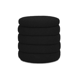 NicBex Modern 19" Round Storage Ottoman Wood Footstools with Boucle Fabric for Bedroom and Living Room - 1 of 4