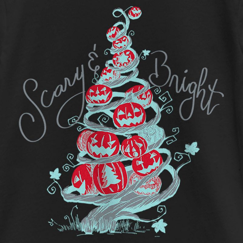 Girl's The Nightmare Before Christmas Scary & Bright Tree T-Shirt, 2 of 5