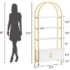 Industrial Arched Bookshelf w/ Storage Cabinet, 71.5" Metal Frame & MDF, Rustic - 3 of 4