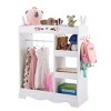 star-printed MDF, spray-painted, 1 mirror, 3-tier shelf, 1 clothes rod, children's wardrobe - 2 of 4