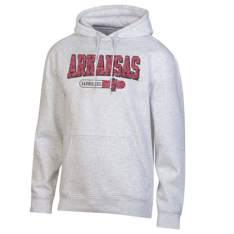 NCAA Arkansas Razorbacks Gray Fleece Hooded Sweatshirt, 1 of 4