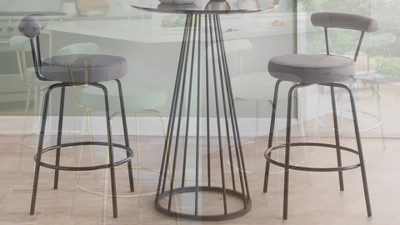 Rhonda Brushed Nickel Dual-Can Floor Lamp with White Shades