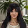 Unique Bargains Women's Long Hair Straight Bangs Hair Wig Real Human Hair Black 1 Pc - 4 of 4
