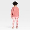 Toddler Girls' 2pc Disney Minnie Mouse Bow Cozy Woobie Sweatshirt and Velour Pant Set - Pink - 2 of 4
