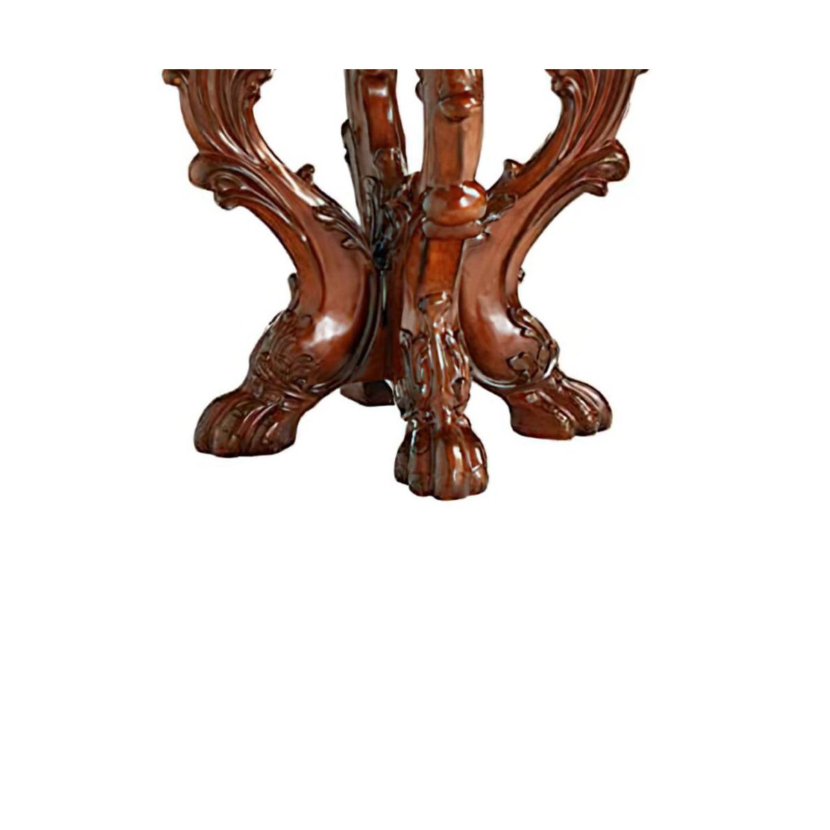 54" Dresden Dining Table Cherry Oak/Clear Glass - Acme Furniture: Elegant Pedestal Base, Seats 4, Non-Extension - thumbnail 4