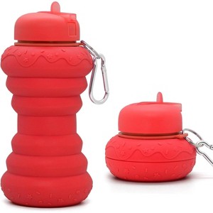 MaseiKar Collapsible Water Bottle Reusable Silicone Water Bottles for Travel Sports Gym Camping Hiking Essentials Doughnut Style 20oz BPA Free - 1 of 4