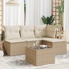 vidaXL Garden Sofa Set Beige, Cream white - 2 of 4
